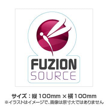 シングルステッカー 透明クリア 一般接着タイプ 100×100mm